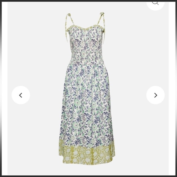 Alix of Bohemia Blue green floral Luna Jardin dress S - Picture 4 of 14